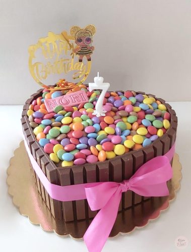 "Drazsés Csokoládé szeletes Szív" torta
