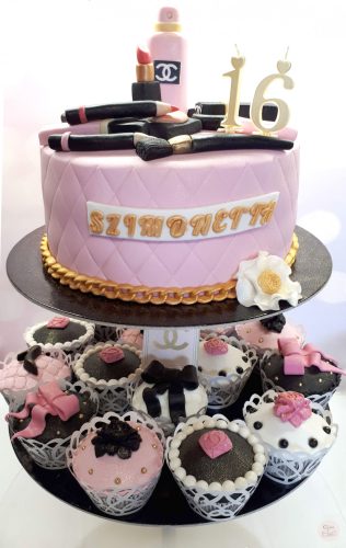 "Smink" torta + Cupcake