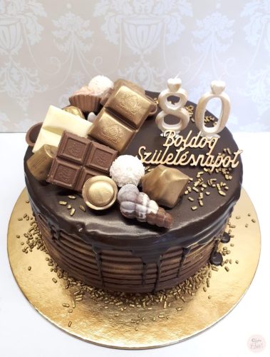 "Csurgatott Válogatás csoki dekor" torta