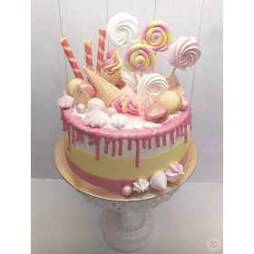 "Candy Land Rózsaszín-Sárga" torta