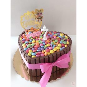 "Drazsés Csokoládé szeletes Szív" torta