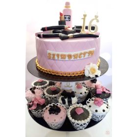 "Smink" torta + Cupcake