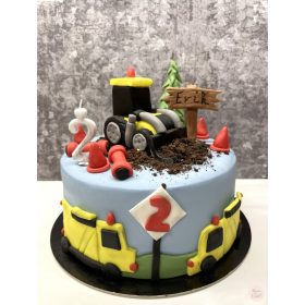 "Fekete-Sárga Traktoros" torta