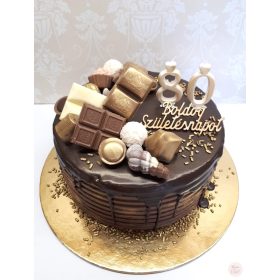 "Csurgatott Válogatás csoki dekor" torta