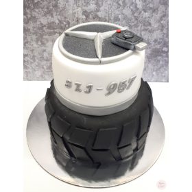 "Autókerék Márkával" Emeletes torta 