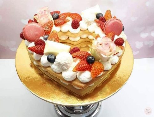 Szív formájú fehér csokoládés  Linzer torta